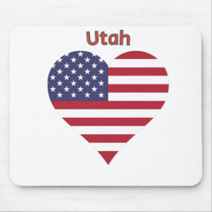 Utah American Flag Heart Muismat