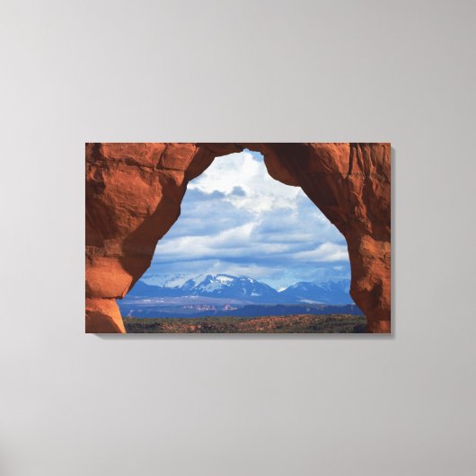 Utah, Arches National Park, Delicate Arch Canvas Afdruk (Voorkant)