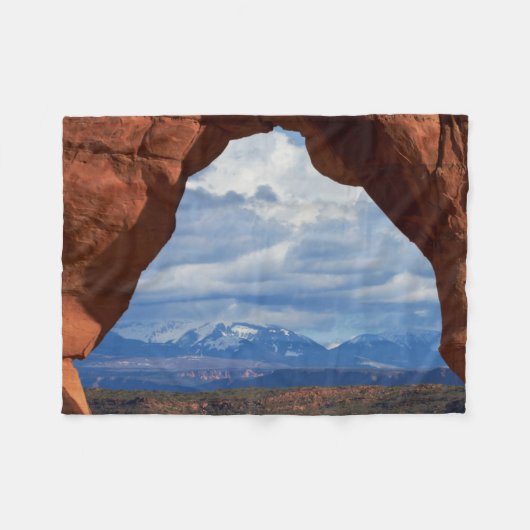 Utah, Arches National Park, Delicate Arch Fleece Deken (Voorkant (Horizontaal))
