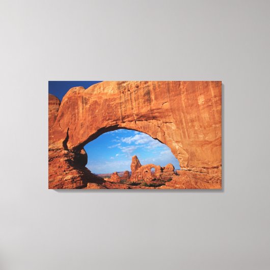Utah, Arches National Park, Turret Arch 3 Canvas Afdruk (Voorkant)