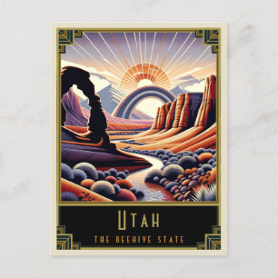 Utah   Art. Deco Briefkaart