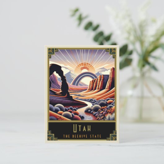 Utah | Art. Deco Briefkaart (Staand voorkant)