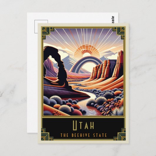 Utah | Art. Deco Briefkaart (Voorkant / Achterkant)
