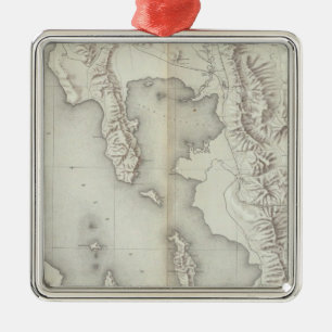 Utah Basin Topografisch Metalen Ornament