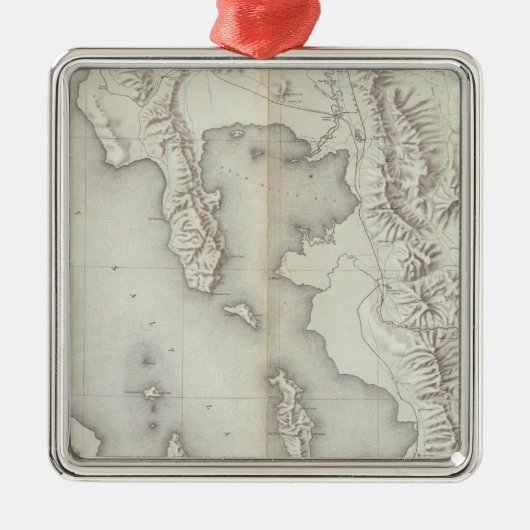 Utah Basin Topografisch Metalen Ornament (Voorkant)