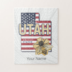 Utah Bee Verenigde Staten Retro Kaart  Verenigde S Legpuzzel