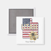 Utah Bee Verenigde Staten Retro Kaart Verenigde S Magneet (Voorkant / Achterkant)