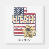 Utah Bee Verenigde Staten Retro Kaart Verenigde S Magneet (Voorkant)