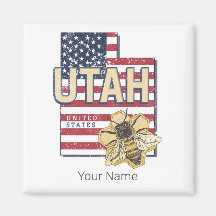 Utah Bee Verenigde Staten Retro Kaart  Verenigde S