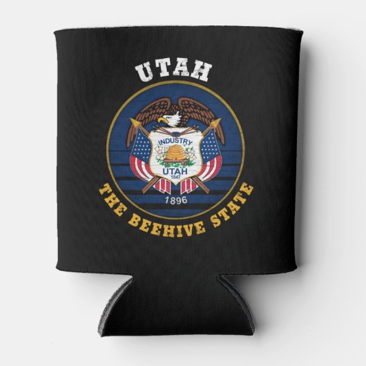 UTAH BEEHIVE STATE FLAG BLIKJESKOELER (Voorkant)
