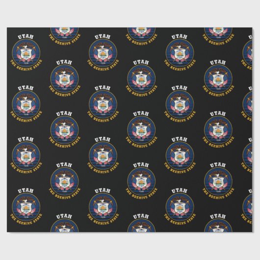 UTAH BEEHIVE STATE FLAG CADEAUPAPIER (Vlak)