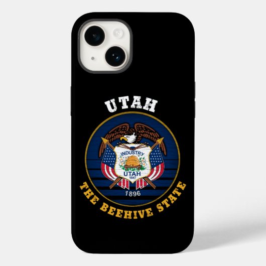 UTAH BEEHIVE STATE FLAG Case-Mate iPhone CASE (Achterkant)