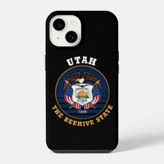 UTAH BEEHIVE STATE FLAG iPhone HOESJE (Achterkant)