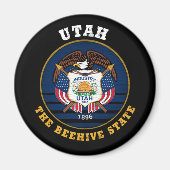 UTAH BEEHIVE STATE FLAG MAGNEET (Voorkant)