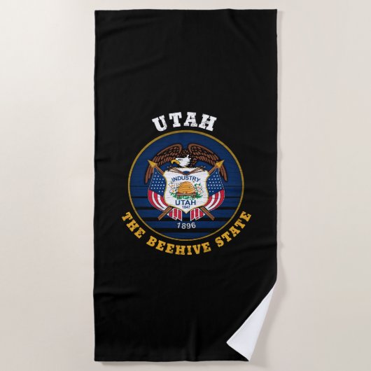 UTAH BEEHIVE STATE FLAG STRANDLAKEN (Voorkant)