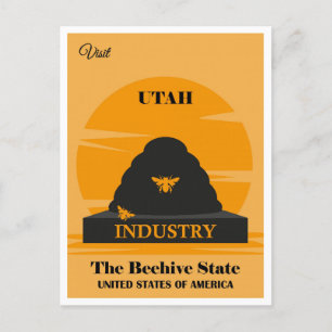 Utah  Beehive State Travel Briefkaart