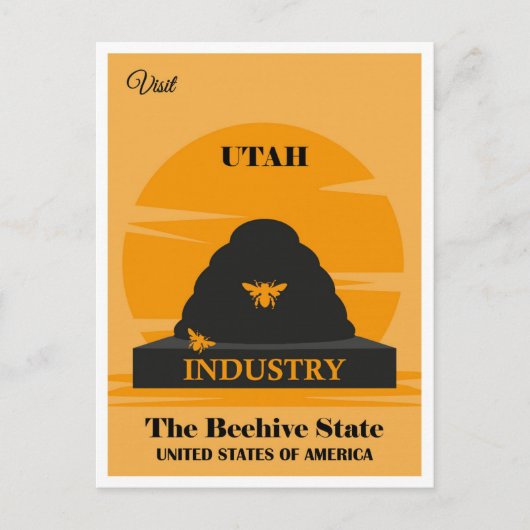 Utah  Beehive State Travel Briefkaart (Voorkant)