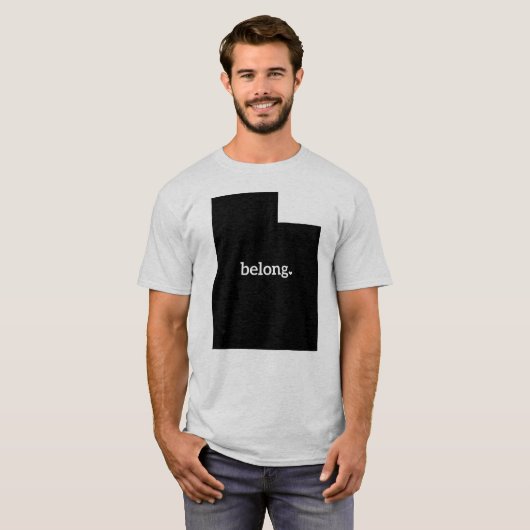 Utah Belong State Map T-Shirt (Voorkant volledig)