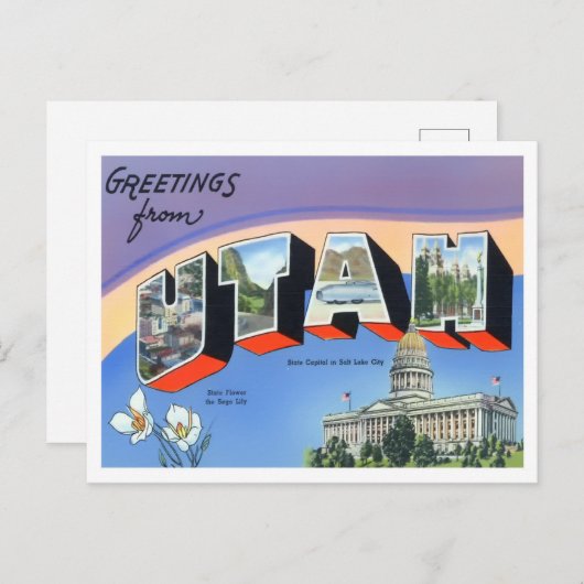 Utah  Big Letters Briefkaart (Voorkant / Achterkant)