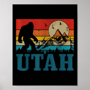 Utah Bigfoot Vintage Bergen Wandelen Kamperen Jach Poster