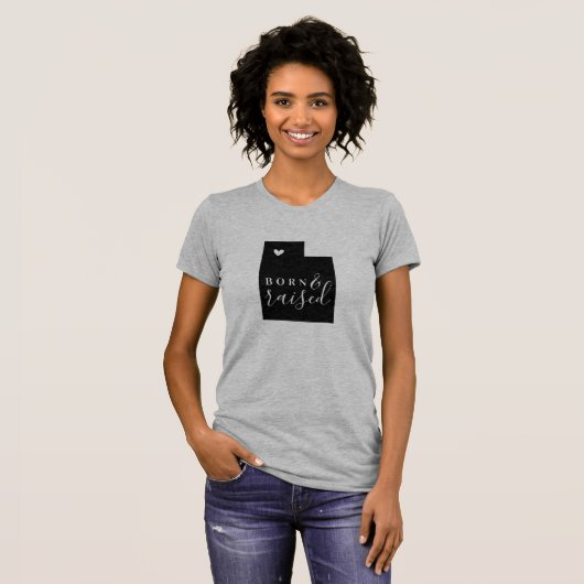 Utah Born en Raised State T-shirt (Voorkant volledig)