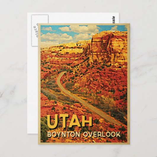  Utah Boynton Overlook Briefkaart (Voorkant / Achterkant)
