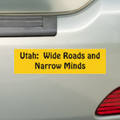 Utah = Brede wegen + Narrow Minds Bumpersticker (Op auto)