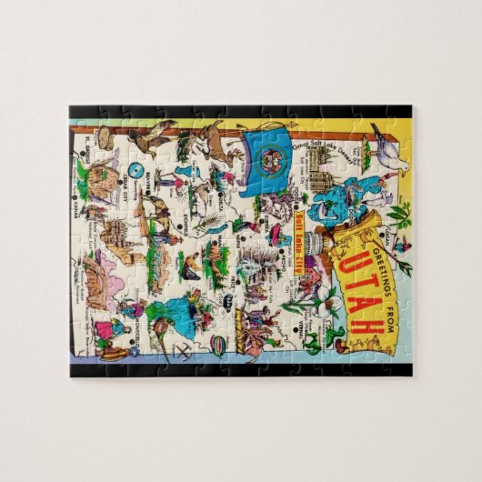 Utah Briefkaart Kaart Jigsaw Puzzel (Horizontaal)