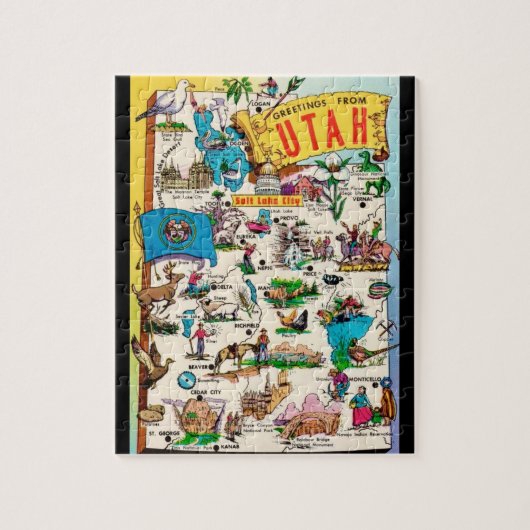 Utah Briefkaart Kaart Jigsaw Puzzel (Verticaal)