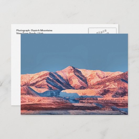 Utah Briefkaarten Oquirrh bergen Snow Winter Plain (Voorkant / Achterkant)