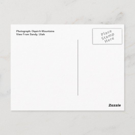 Utah Briefkaarten Oquirrh bergen Snow Winter Plain (Achterkant)