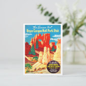 Utah, Bruce canyon nationaal park, vintage-reis Briefkaart (Staand voorkant)