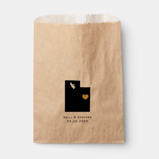 Utah bruiloft gunst trakteren zakken, geschenkzakk bedankzakje (Voorkant)