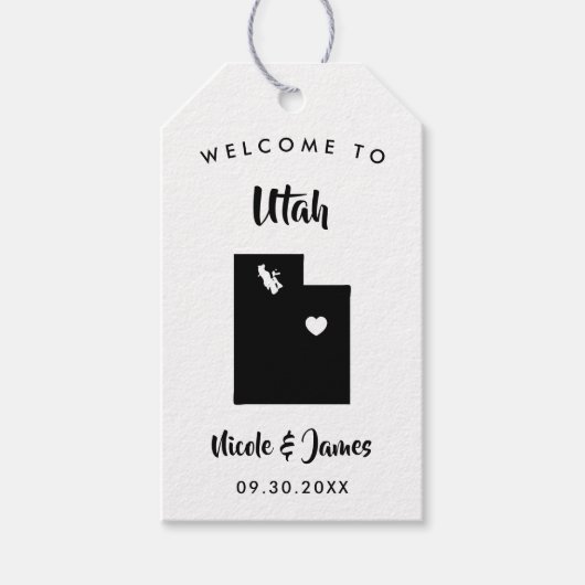 Utah bruiloft welkomsttas Labels, kaart Cadeaulabel (Voorkant)