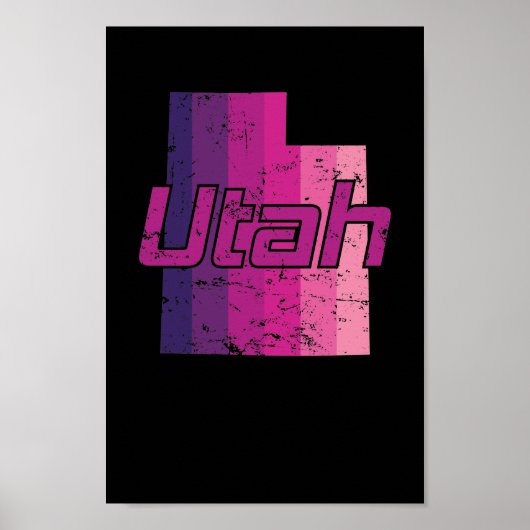 Utah Bundesstaat Umriss Karte Verenigde Staten Poster (Voorkant)