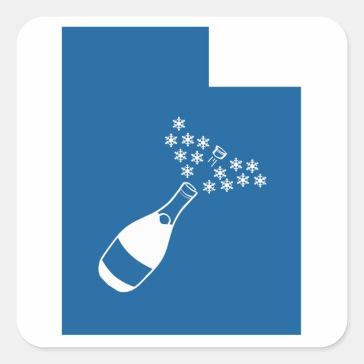 Utah Champagne Powder Vierkante Sticker (Voorkant)