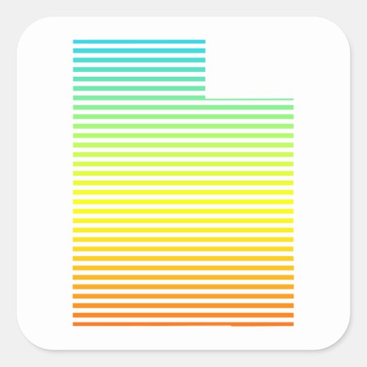 utah chill fade vierkante sticker (Voorkant)