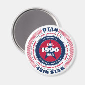 Utah Circle Typography Souvenir Magnet (Voorkant / Achterkant)