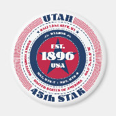 Utah Circle Typography Souvenir Magnet (Voorkant)