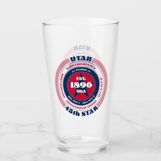 Utah Circular Typography Design Glas (Voorkant)