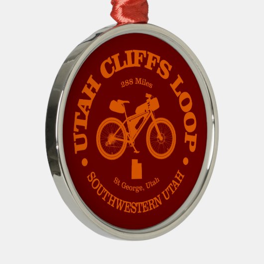 Utah Cliffs Loop (fietsen) Metalen Ornament (Rechts)