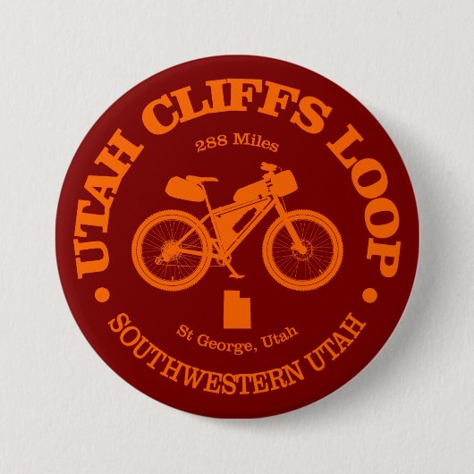 Utah Cliffs Loop (fietsen) Ronde Button 7,6 Cm (Voorkant)