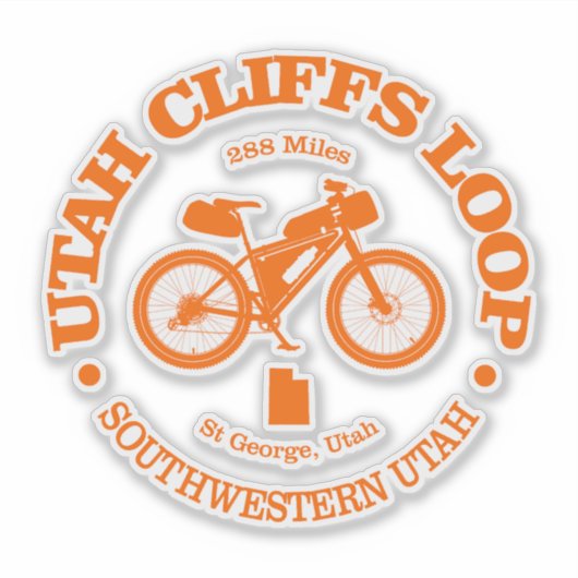 Utah Cliffs Loop (fietsen) Sticker (Voorkant)