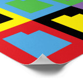 Utah Colorful Pop Art State Outline Patroon Poster (Hoek)