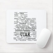 UTAH Custom Word Cloud mousepad - Zwarte tekst Muismat (Met muis)