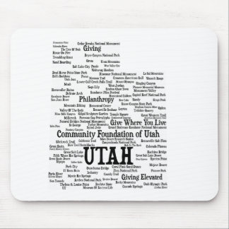 UTAH Custom Word Cloud mousepad - Zwarte tekst Muismat