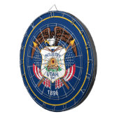 Utah: De bijenkorf staat Amerikaanse vlag, industr Dartbord (Voorkant Rechts)