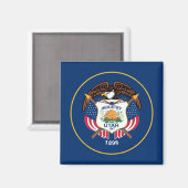 Utah: De bijenkorf staat Amerikaanse vlag, industr Magneet (Voorkant / Achterkant)