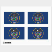 Utah: De bijenkorf staat Amerikaanse vlag, industr Rechthoekige Sticker (Vel)