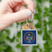 Utah: De bijenkorf staat Amerikaanse vlag, industr Sleutelhanger (Hand)